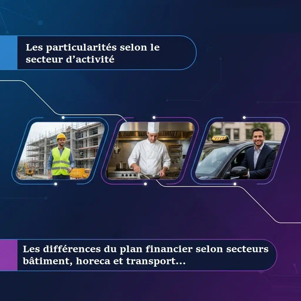 Différences du plan financier selon les secteurs bâtiment, Horeca et transport